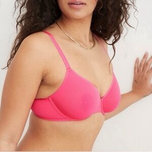 Aerie Smoothez Full Coverage Unlined Underwire Neon Hot Pink Size 36B NWT